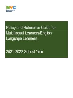 Policy and Reference Guide for Multilingual Learners ...