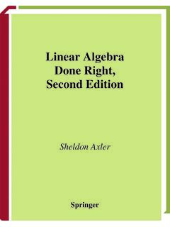 Linear Algebra Done Right, Second Edition - UFPE