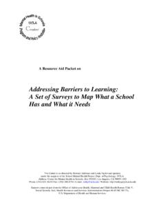 Addressing Barriers to Learning: A Set of Surveys …