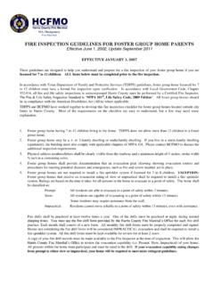FIRE INSPECTION GUIDELINES FOR FOSTER GROUP HOME …