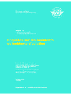 Enqu&#234;tes sur les accidents et incidents d’aviation