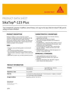 PRODUCT DATA SHEET SikaTop&#174;-123 Plus