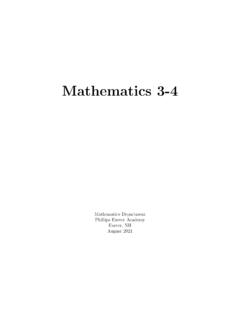 Mathematics 3-4 - exeter.edu
