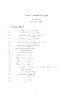 Fourier Transform Examples - Florida State University