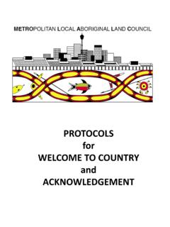PROTOCOLS for WELCOME TO COUNTRY and …