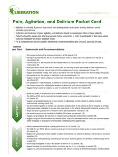 Pain, Agitation, and Delirium Pocket Card x Assess