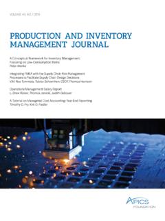 PRODUCTION AND INVENTORY MANAGEMENT …