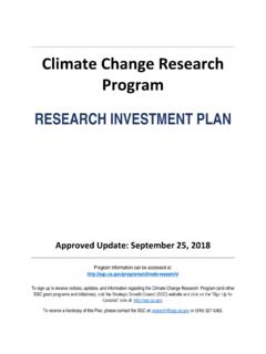 Climate Change Research Program - sgc.ca.gov