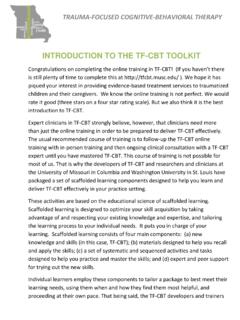 INTRODUCTION TO THE TF-CBT TOOLKIT - Mindful …