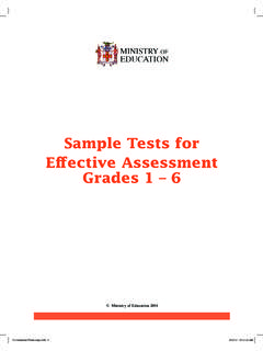 Sample Tests for Effective Assessment Grades 1 – 6