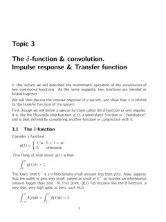 Topic 3 The -function &amp; convolution. Impulse response ...