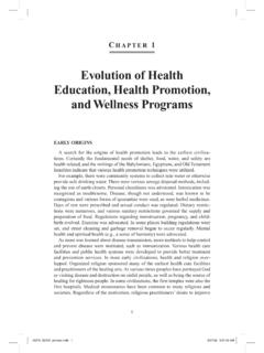 Evolution of Health Education, Health Promotion, …