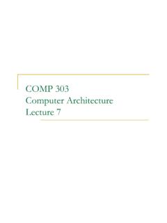 COMP 303 Computer Architecture Lecture 5 - #hayalinikeşfet