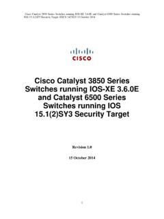 Cisco Catalyst 3850 Series Switches running IOS-XE 3.6.0E ...