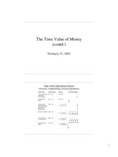 The Time Value of Money (contd.) - MIT OpenCourseWare