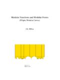 Modular functions and modular forms - James Milne