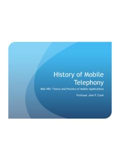 History of Mobile Telephony - University of Kentucky
