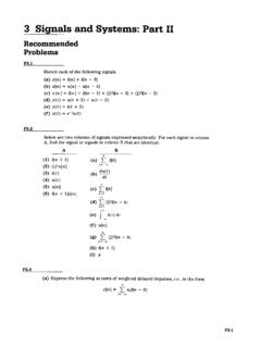 Problem set 3: Signals and systems: part II