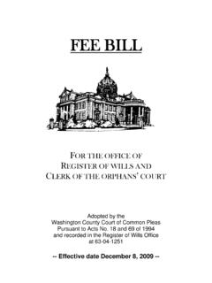 FEE BILL - Washington County Court of Common …