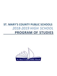 ST. MARY’S OUNTY PU LI S HOOLS 2018-2019 HIGH SCHOOL