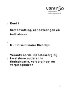 Samenvatting richtlijn Verantwoorde diabeteszorg …