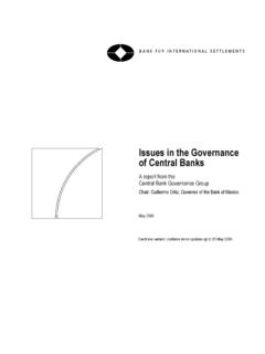 Issues in the Governance of Central Banks, May 2009