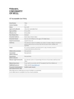 ICT - Acceptable Use Policy - Hull