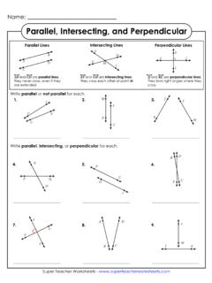 Parallel, Intersecting, and Perpendicular