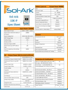 Sol Ark 12K P Spec Sheet