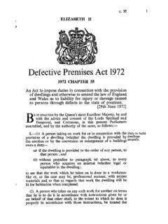 Defective Premises 1972 - legislation