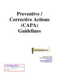 Preventive / Corrective Actions (CAPA) Guidelines