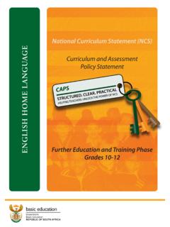 National Curriculum Statement (NCS) ENGLISH …