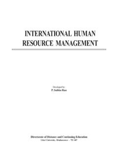 INTERNATIONAL HUMAN RESOURCE MANAGEMENT - DDCE, …