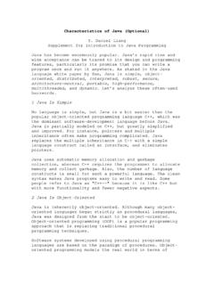 Characteristics of Java (Optional) - pearsoncmg.com