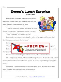 Emma's Lunch Surprise - Super Teacher Worksheets