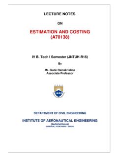 ESTIMATION AND COSTING (A70138)