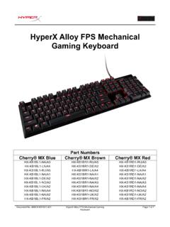 HyperX Alloy FPS keyboard user manual