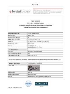 TEST REPORT IEC 61215: 2005 2nd Edition …
