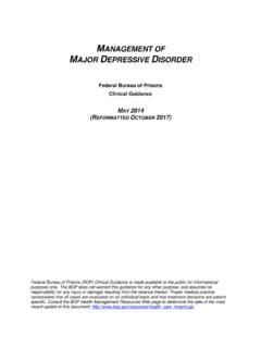 Management of Major Depressive Disorder