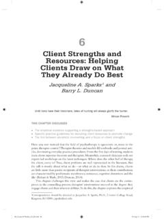 Client Strengths and Resources: Helping Clients Draw on ...