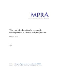 THE ROLE OF EDUCATION IN ECONOMIC DEVELOPMENT