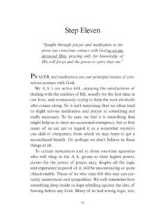 Twelve Steps - Step Eleven - (pp. 96-105) - Alcoholics …