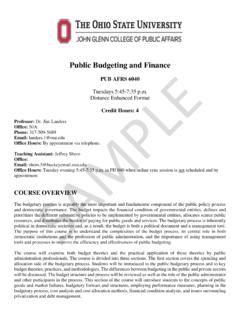 Public Budgeting and Finance
