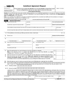Form 9465-FS Installment Agreement Request - IRS tax …