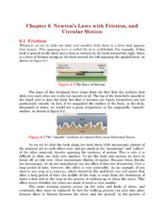 Chapter 6 Newton’s Laws with Friction, and Circular …