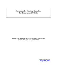 Recommended Marking Guidelines For Underground Utilities