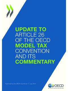 UPDATE TO ARTICLE 26 OF THE OECD MODEL TAX …