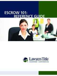 ESCROW 101: REFERENCE GUIDE - Lawyers Title Orange County