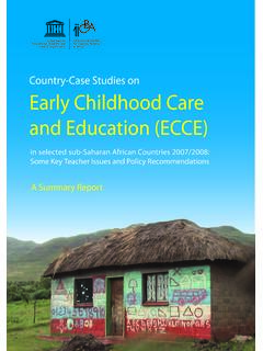 Early Childhood Care and Education (ECCE)