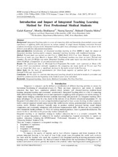 Introduction and Impact of Integrated Teaching Learning ...